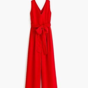 NWT J. Crew Red Front Tie Wide Leg Jumpsuit